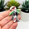 Creepy Christmas Candy Cane with Holly and Skull Charms